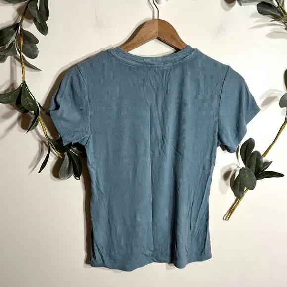 Sweet Romeo Blue Ribbed Short Set - Picture 3 of 9